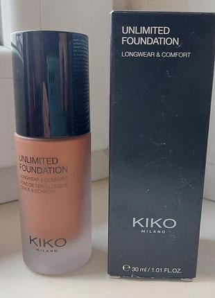 Тональна основа kiko milano unlimited foundation longwear &amp; comfort рідкий тональний засіб тон 10n
