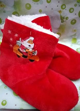 Тапочки новогодние сапожки, размер 39-40