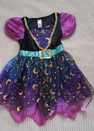 Платье карнавальное, ночь, звездочка, ведьмочка