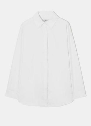 Базовая рубашка белая хлопковая свободного кроя cos m s