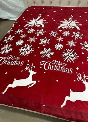 Новогодний плед из микрофибры евро 200*230