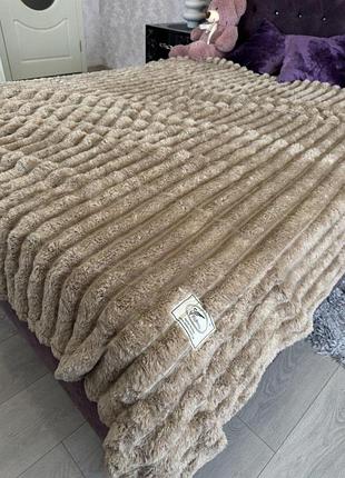 Велюровий плед із дуже широкою смужкою 7 см "імператорський" 210х230