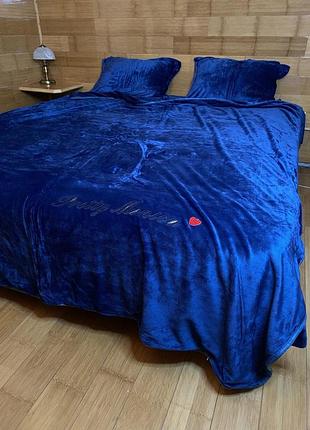 Велюровое теплое постельное белье pretty monica евро комплект