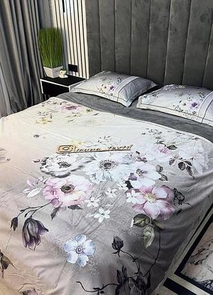 Велюровое постельное белье евро комплект/теплое постельное белье