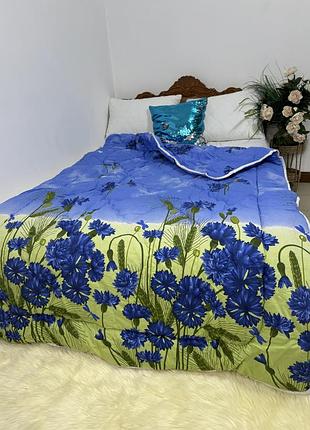 Тепла зимова ковдра на овчині в тканині 100% бавовна 145*210