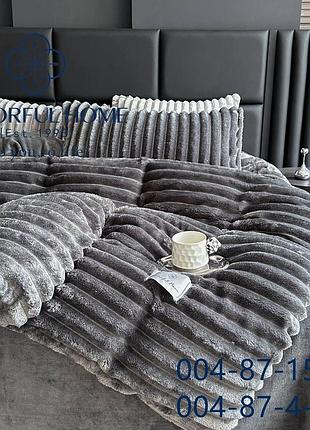 Велюрова постільна білизна шарпель полуторна комплект/тепла постільна білизна