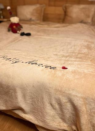 Велюровое теплое постельное белье pretty monica евро комплект