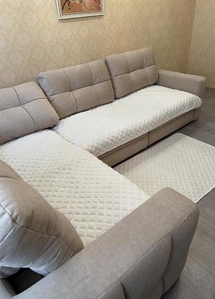 Накидки-дивандеки на угловой диван и кресла, многофунциональные 3 полотна