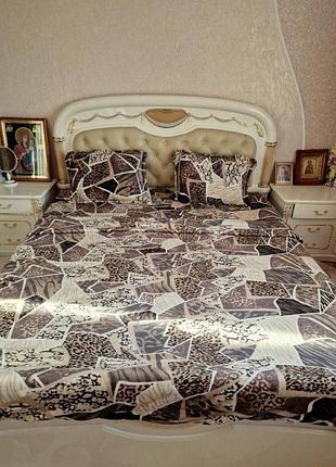 Велюровое постельное белье евро комплект/теплое постельное белье