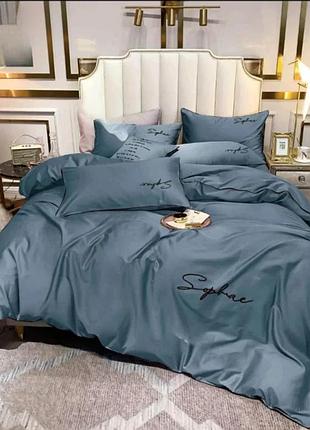 Постельное белье евро крэп сатин с вышивкой