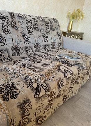 Дивандеки на диван и два кресла велюровые с бахромой