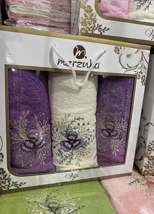 Подарочный набор из 3х полотенец (турция)/набор махровых полотенец