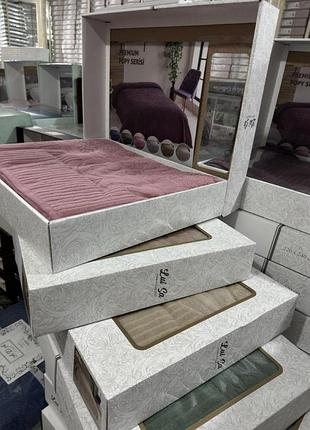 Махровая турецкая простынь в подарочной коробке 220*240см