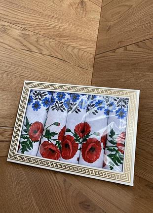 Набор из 5ти кухонных льняных полотенец