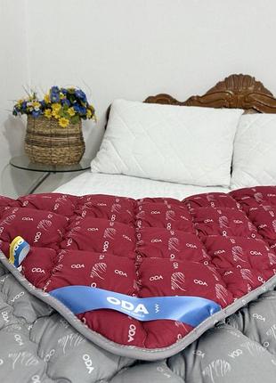 Ковдра на холофайбері напівторна тм oda/тепла легка ковдра сіро-бордова