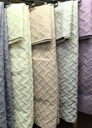 Покрывало стеганное хлопковое koloco 200x230 см и 2 наволочки 50х70 см на кровать