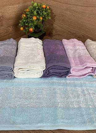 Набор махровых турецких лицевых полотенец из 6 шт cestepe