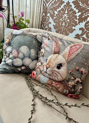 Наволочки велюровые пасхальные 45х45 см