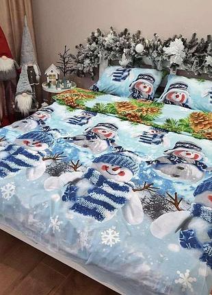 Постельное белье новогоднее двуспальное 100% хлопок