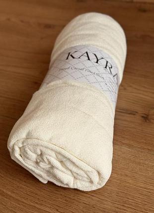 Махровая простынь на резинке разные цвета 180*200*25см