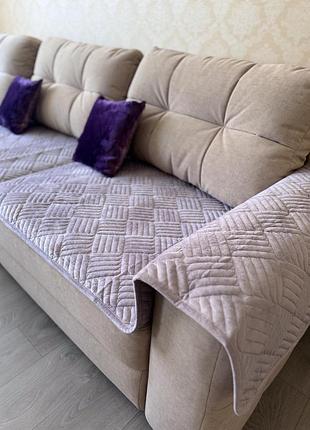 Накидки-дивандеки угловой на диван и на диван с креслами, многофунциональные 3 полотна