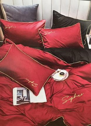 Постельное белье евро крэп сатин/комплект постельного белья с вышивкой