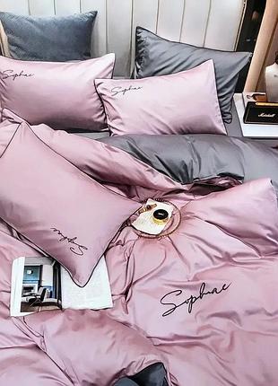 Постельное белье двуспальное сатин/комплект постельного белья с вышивкой