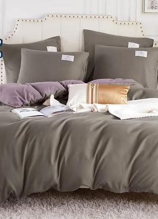 Фланелевое постельное белье однотонное комбинированое евро размер