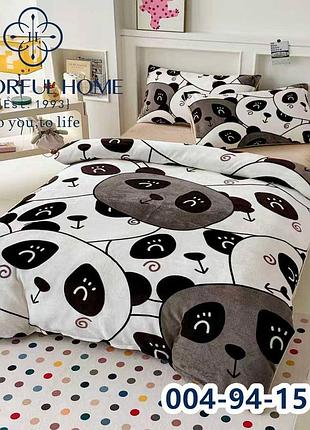 Велюровое постельное белье полуторный комплект с мишками