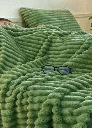 Покрывало велюровое "шарпей" зеленое 220*200