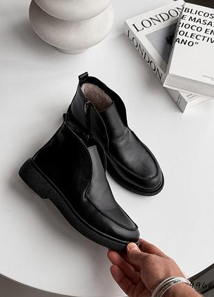 Ботинки зимние из натуральной кожи/замши, внутри полушерсть