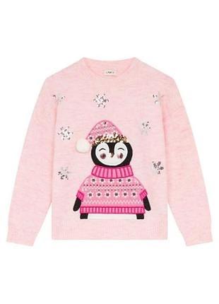 Новорічний светр з пінгвіном, новорічний светр, светр на новий рік, новогодний свитер с пингвином, різдвяний светр, теплий светр