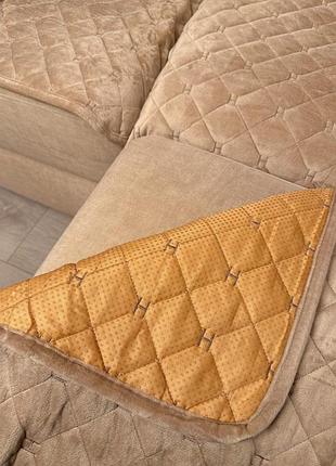 Накидки-дивандеки на угловой диван и кресла, многофунциональные 3 полотна