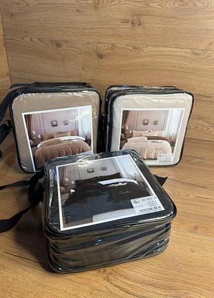 Фланелевое постельное белье евро размер однотонное комбинированое в подарочной сумочке