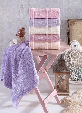 Набор махровых турецких лицевых полотенец из 6 шт/полотенца хлопковые/полотенца для лица и тела