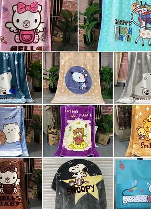 Детское велюровое одеяло-плед/одеяло в кроватку