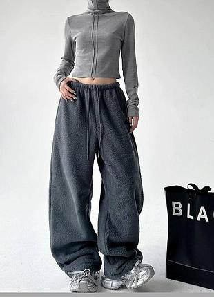 Женские теплые флисовые брюки джоггеры спортивные на флисе батал зима осень