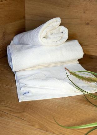 Махровое белое полотенце отельного типа 100*150 см febo турция