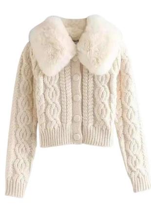 Стильный вязаный кардиган от zara, новый!