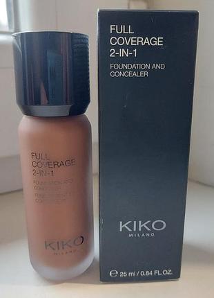Тональная основа и консилер для лица kiko milano full coverage 2 in 1 тон n170