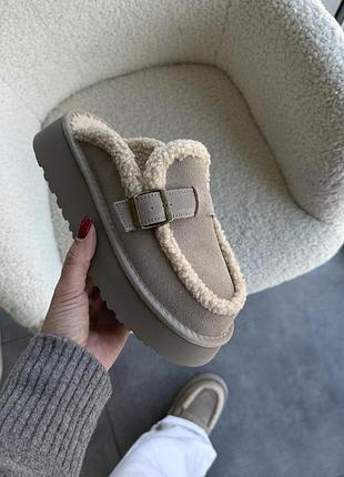 Сабо уггі зимові з натуральної замші з хутром