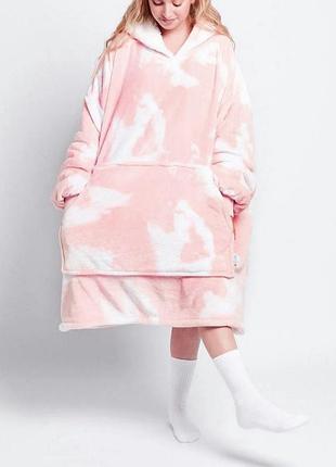 Тепла туніка худі на хутрі для дому та відпочинку