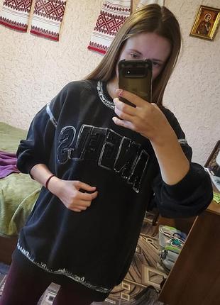 Стильный свитшот худи варочка оверсайз