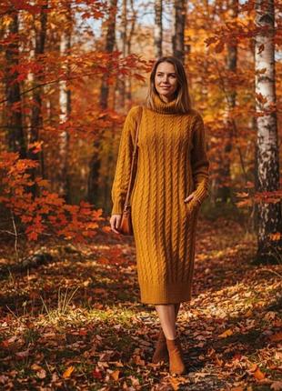 Очень теплое и красивое платье оверсайз хс-м