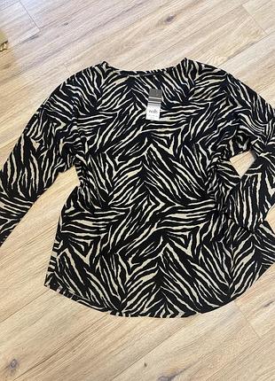 Нова блуза довгий рукав зебра