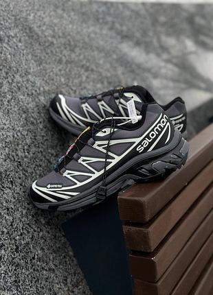 Salomon xt-6 grey soft ground black gore-tex