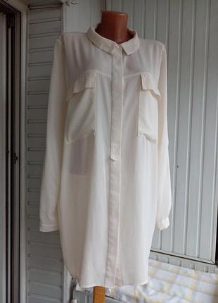 Красивая шифоновая блуза рубашка туника большого размера батал