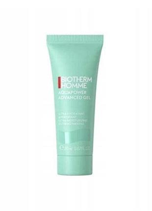 Мужской гель для увлажнения и укрепления лица biotherm homme aquapower advanced gel, для нормальной кожи 20 мл