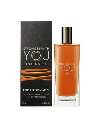 Парфюмированная вода для мужчин giorgio armani emporio armani stronger with you intensely 15 мл, миниатюра.