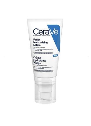 Ночной увлажняющий крем для нормальной и сухой кожи лица cerave facial moisturizing lotion 52 ml.